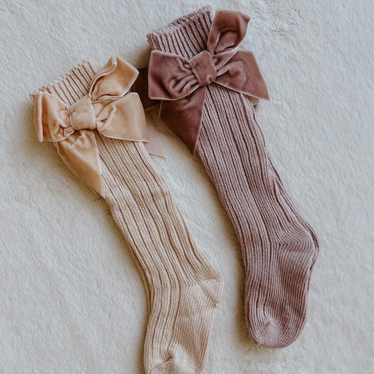 Velvet Bow Socks