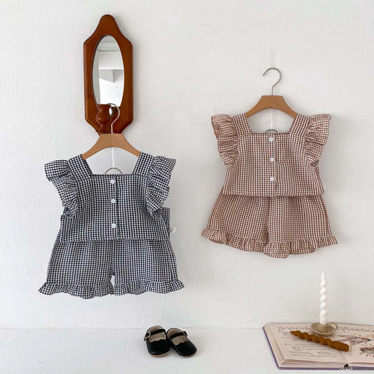 Plaid 2 Piece Short Set (2-6Y)